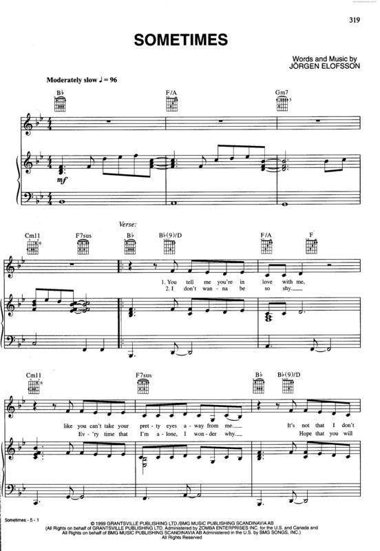 Partitura da música Sometimes v.4