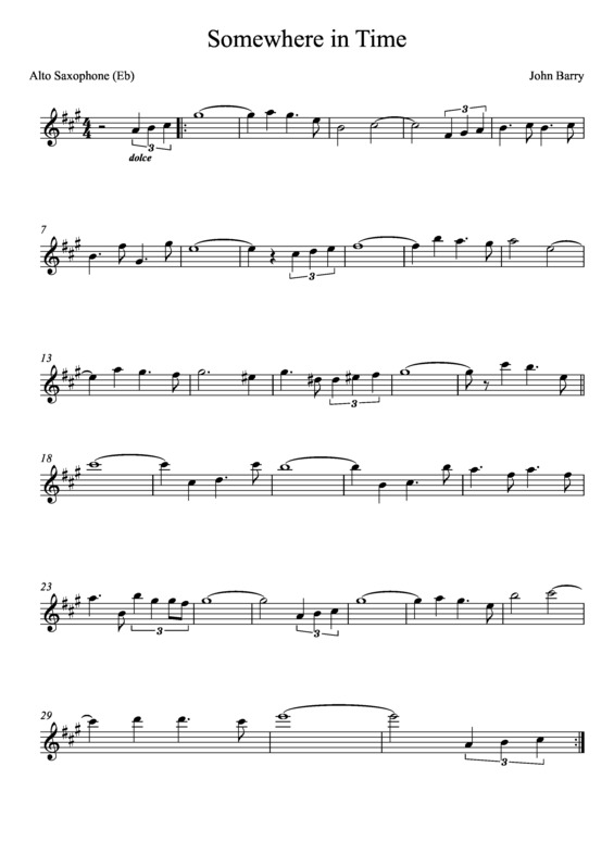 Partitura da música Somewhere in Time v.4