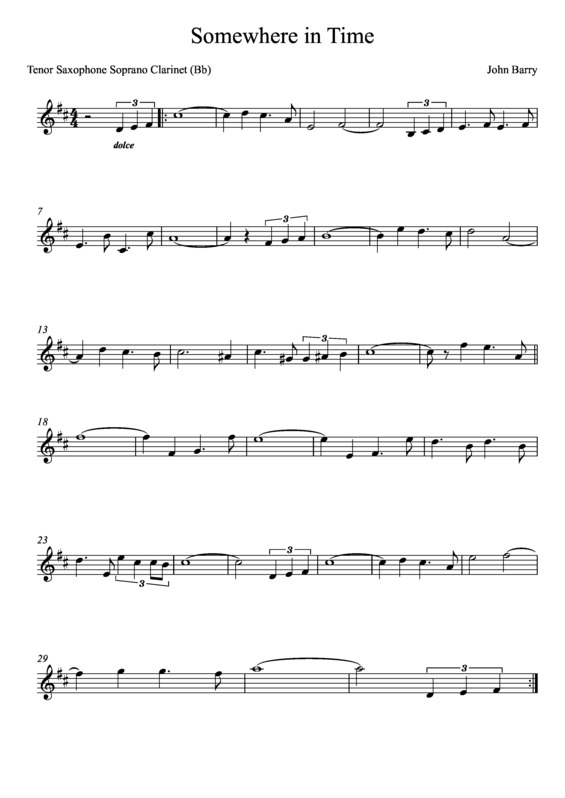 Partitura da música Somewhere in Time v.9