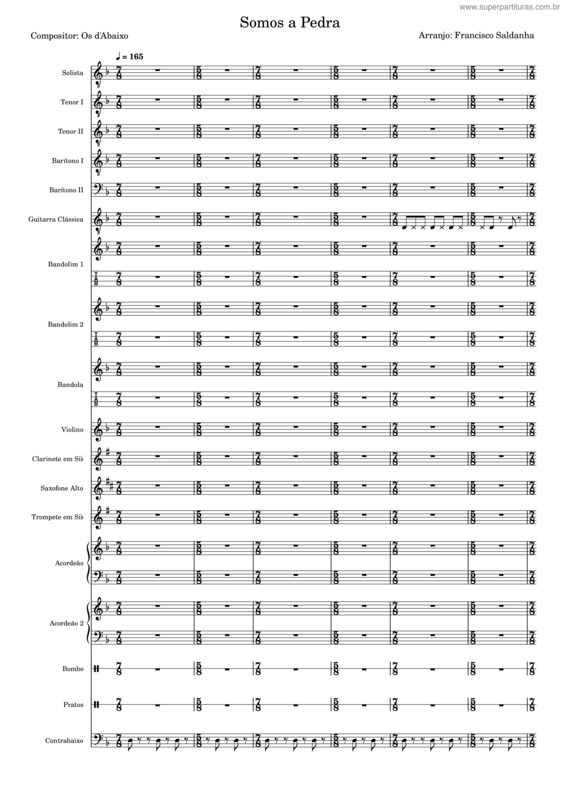 Partitura da música Somos A Pedra– Fase De Teste