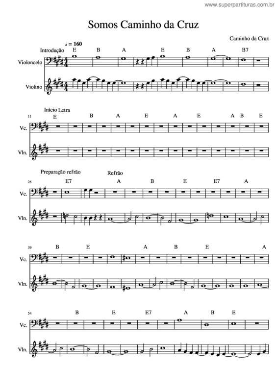 Partitura da música Somos Caminho Da Cruz