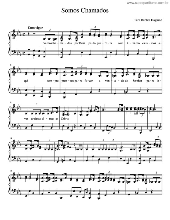 Partitura da música Somos Chamados