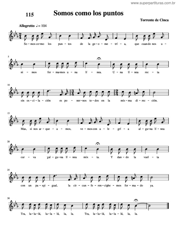Partitura da música Somos Como Los Puntos v.2