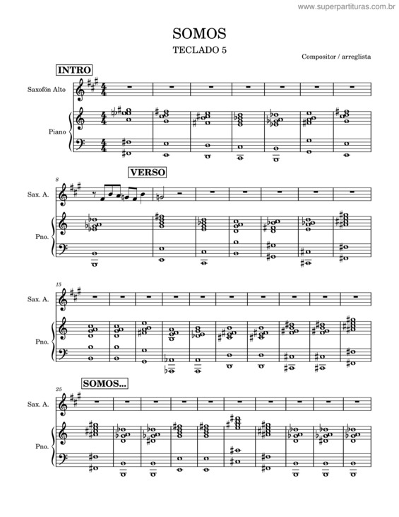 Partitura da música Somos Final