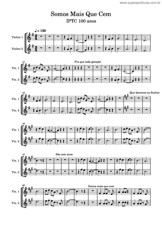 Partitura da música Somos Mais Que Cem