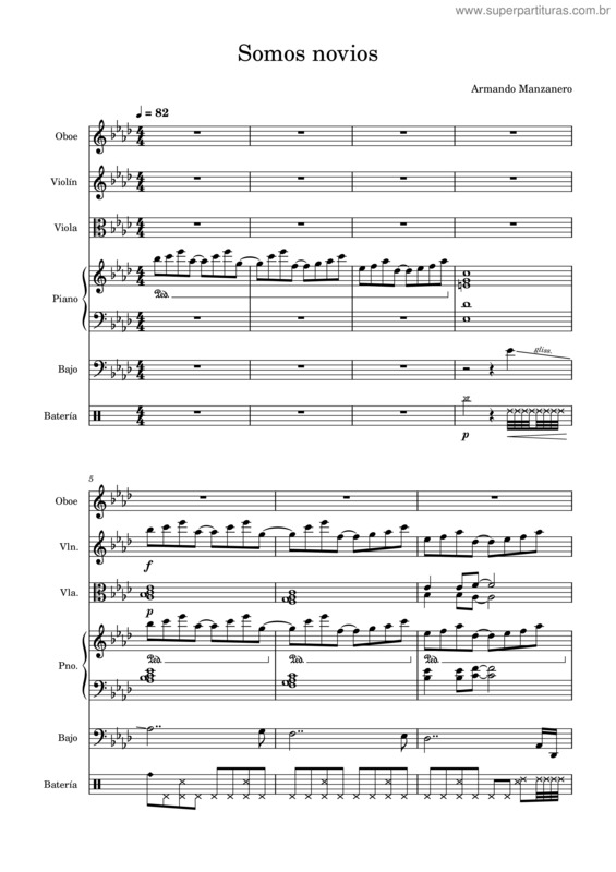 Partitura da música Somos Novios v.7