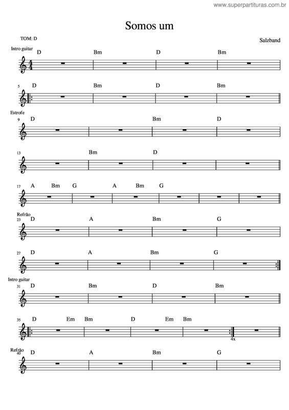 Partitura da música Somos Um v.3