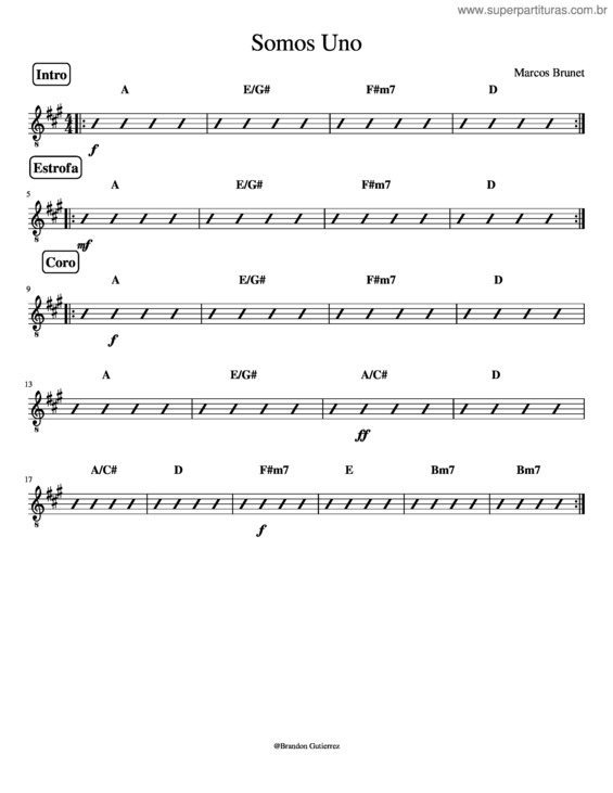 Partitura da música Somos Uno