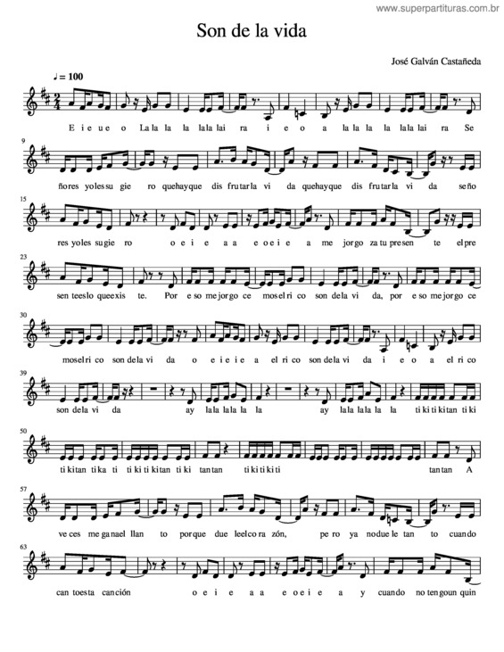 Partitura da música Son De La Vida