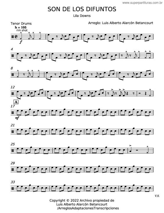 Partitura da música Son De Los Difuntos – Lila Downs