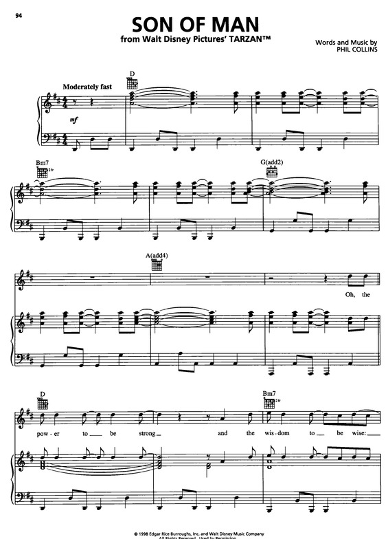 Partitura da música Son Of Man