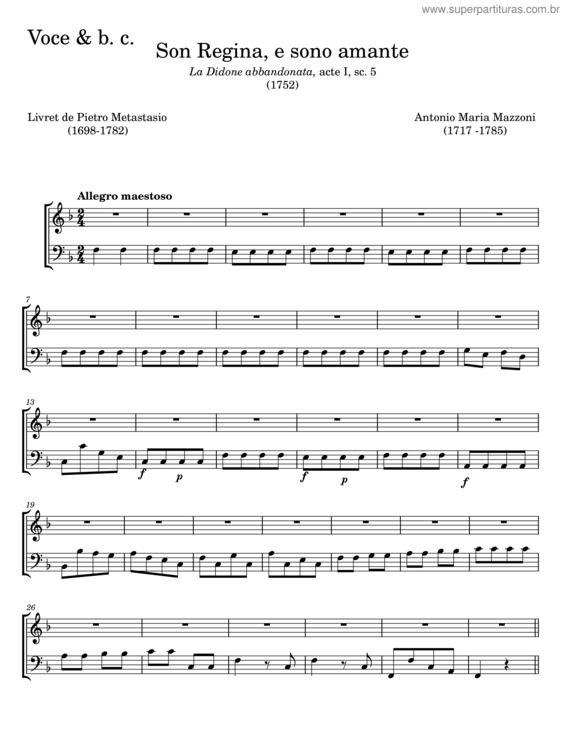 Partitura da música Son Regina, E Sono Amante