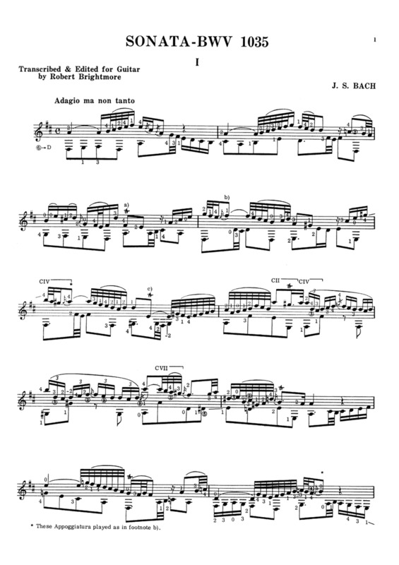 Partitura da música Sonata BWV 1035