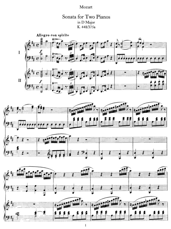 Partitura da música Sonata for Two Pianos