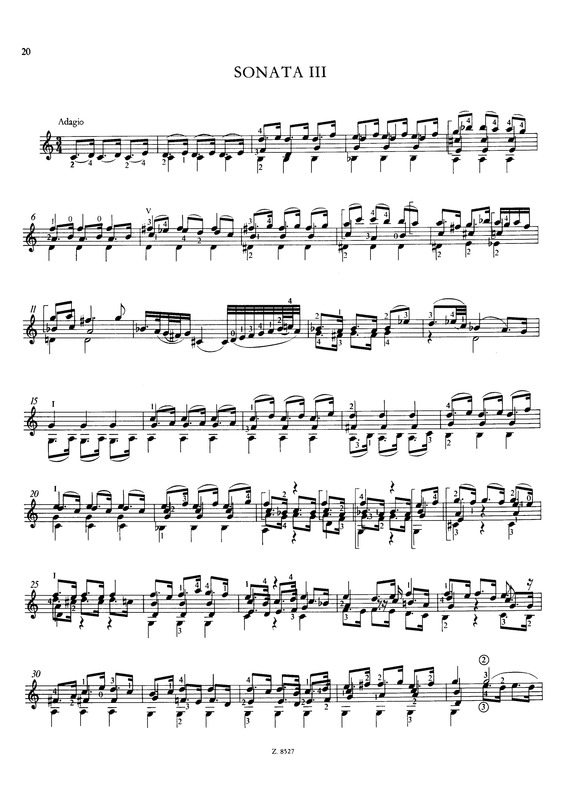 Partitura da música Sonata III