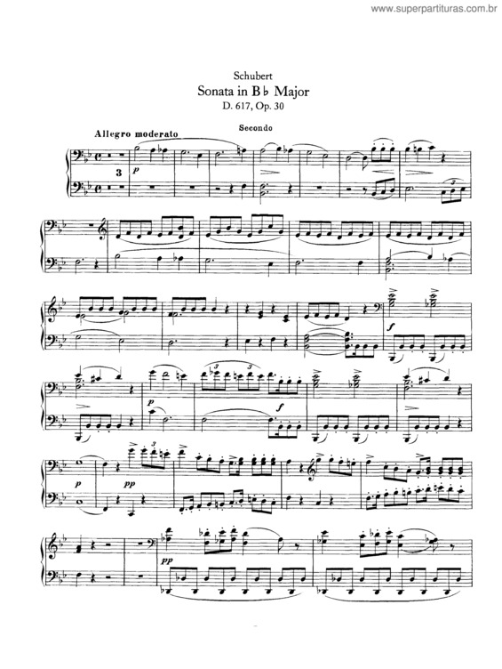 Partitura da música Sonata in B flat