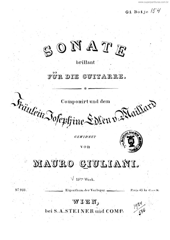 Partitura da música Sonata in C