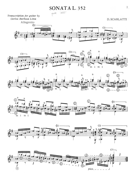 Partitura da música Sonata K11 L352