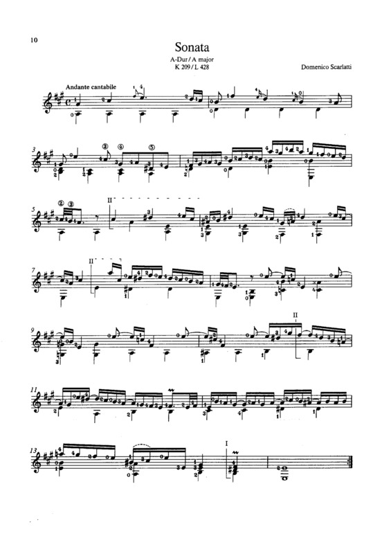 Partitura da música Sonata K209
