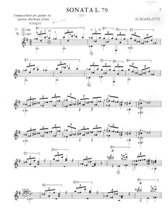 Partitura da música Sonata K391 L79