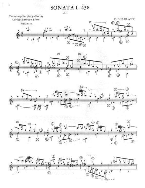 Partitura da música Sonata K462 L438