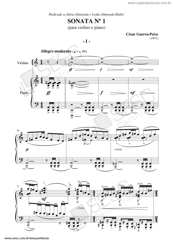 Partitura da música Sonata n. 1 v.2