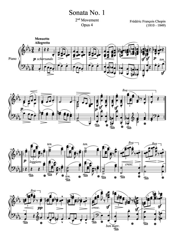 Partitura da música Sonata No. 1 2nd Movement