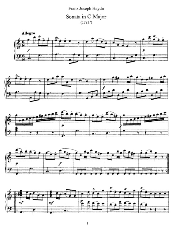 Partitura da música Sonata No. 15