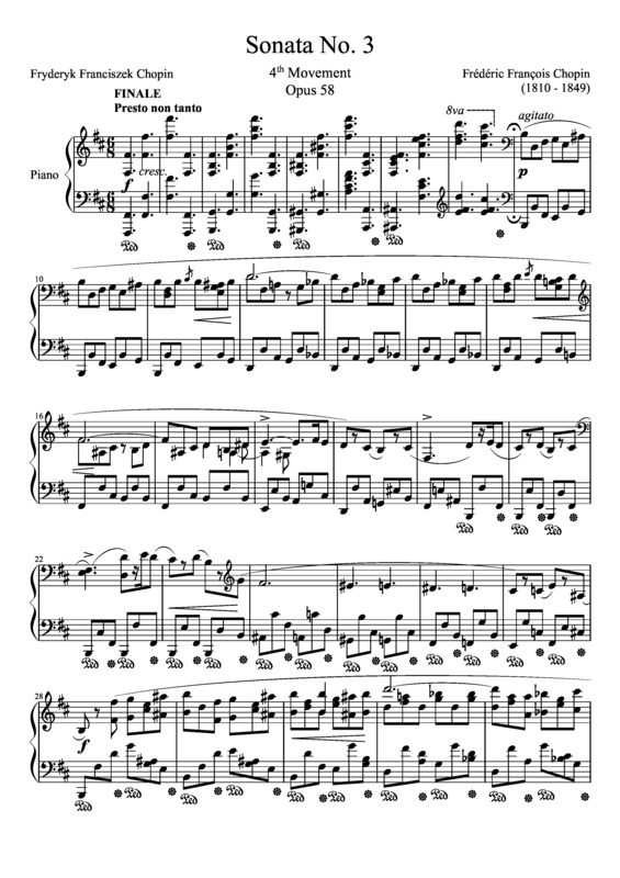 Partitura da música Sonata No. 3 4th Movement