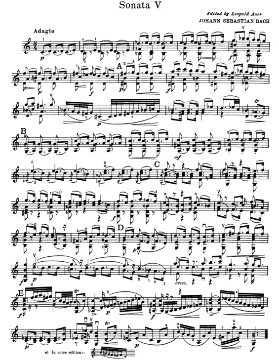 Partitura da música Sonata No. 3 in C major BWV1005