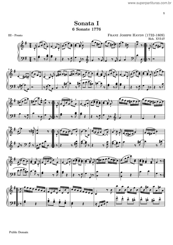 Partitura da música Sonata No. 42 v.3