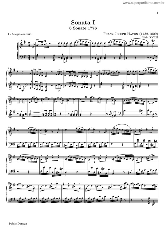Partitura da música Sonata No. 42 v.4