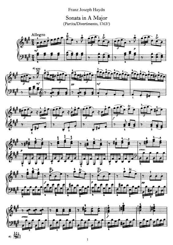 Partitura da música Sonata No. 5