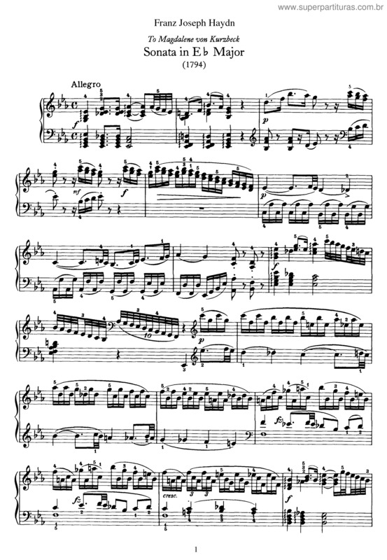 Partitura da música Sonata No. 52