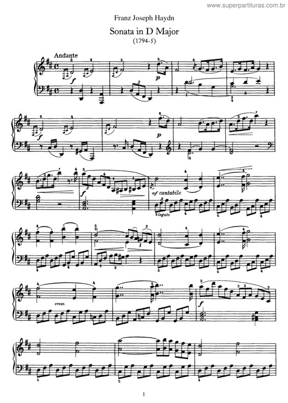 Partitura da música Sonata No. 61