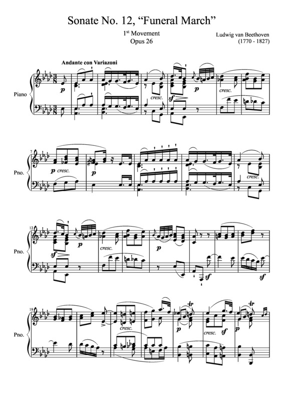 Partitura da música Sonata No 12 1st Movement