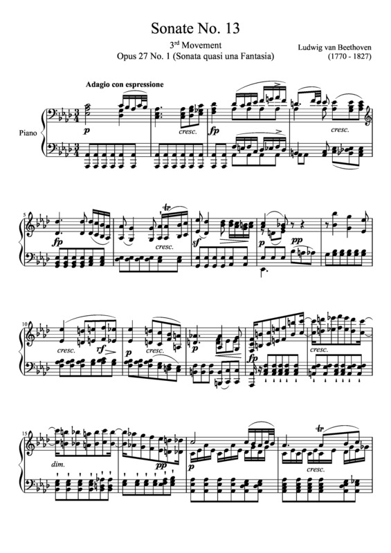 Partitura da música Sonata No 13 3rd Movement