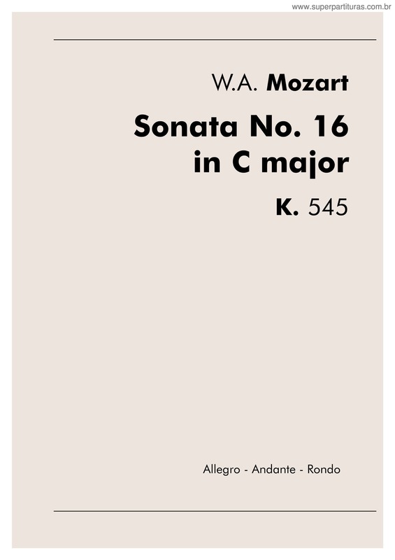 Partitura da música Sonata No.16 In C Major K. 545