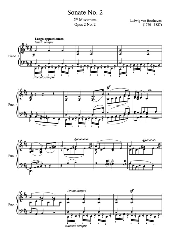 Partitura da música Sonata No 2 2nd Movement