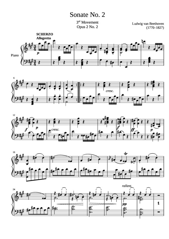 Partitura da música Sonata No 2 3rd Movement
