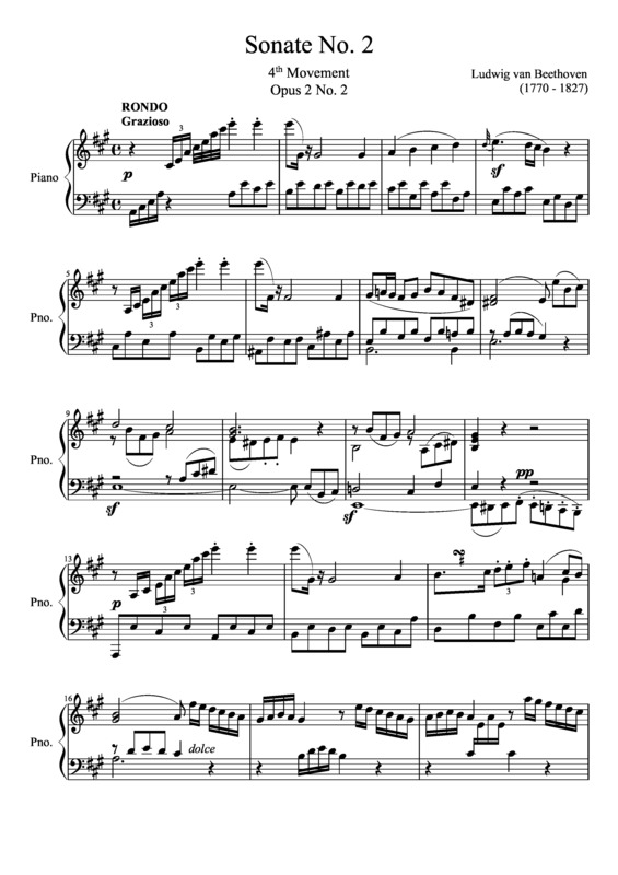 Partitura da música Sonata No 2 4th Movement