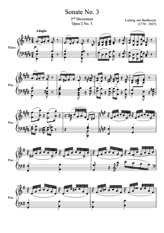 Partitura da música Sonata No 3 2nd Movement