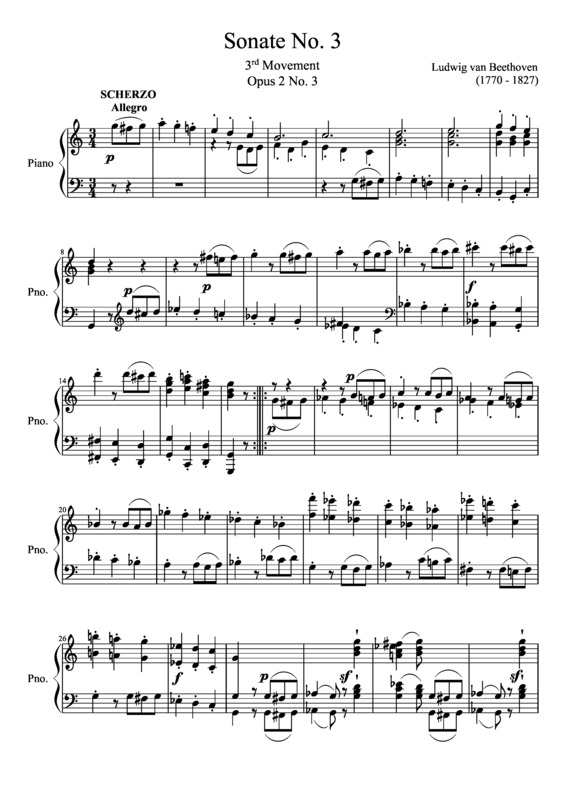 Partitura da música Sonata No 3 3rd Movement