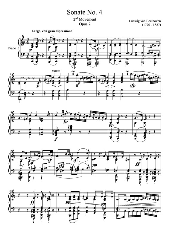 Partitura da música Sonata No 4 2nd Movement