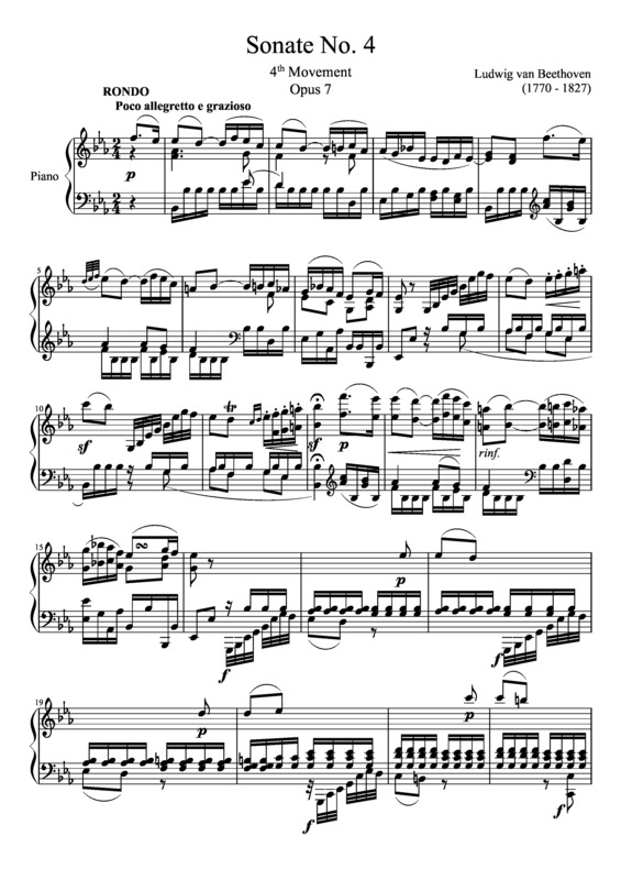 Partitura da música Sonata No 4 4th Movement