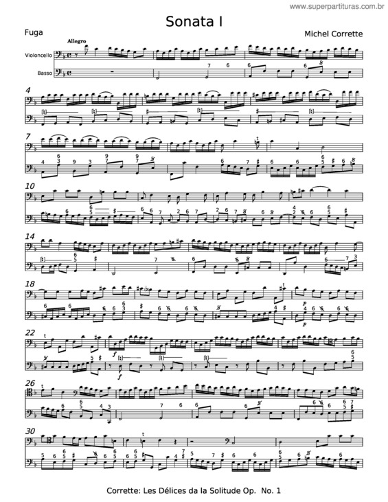 Partitura da música Sonata No2, Op. 20