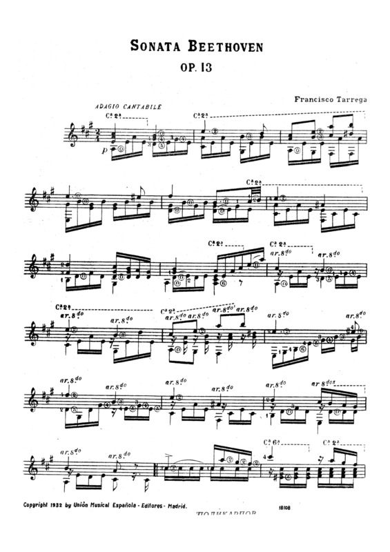 Partitura da música Sonata Op 13