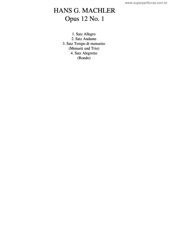 Partitura da música Sonata Opus 12 No. 1