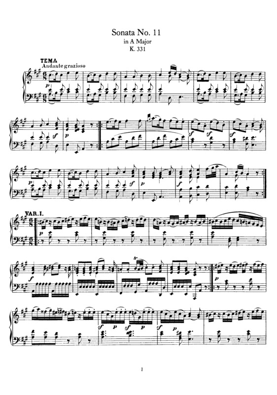 Partitura da música Sonata para piano n.º 11 v.2