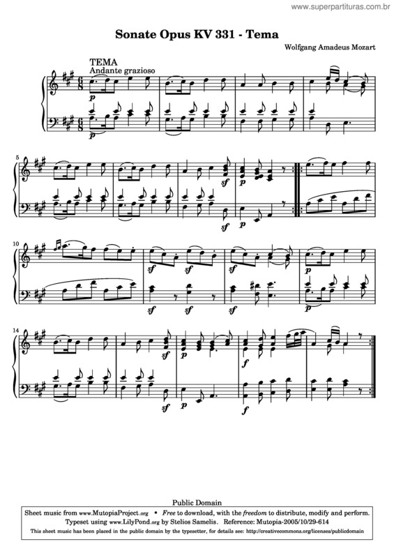 Partitura da música Sonata para piano n.º 11 v.3